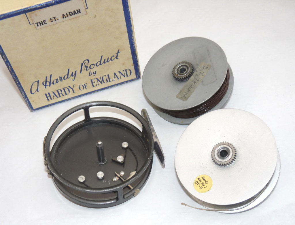 Hardy The St Aidan alloy salmon fly reel, spare spool lines & original card box - Image 3