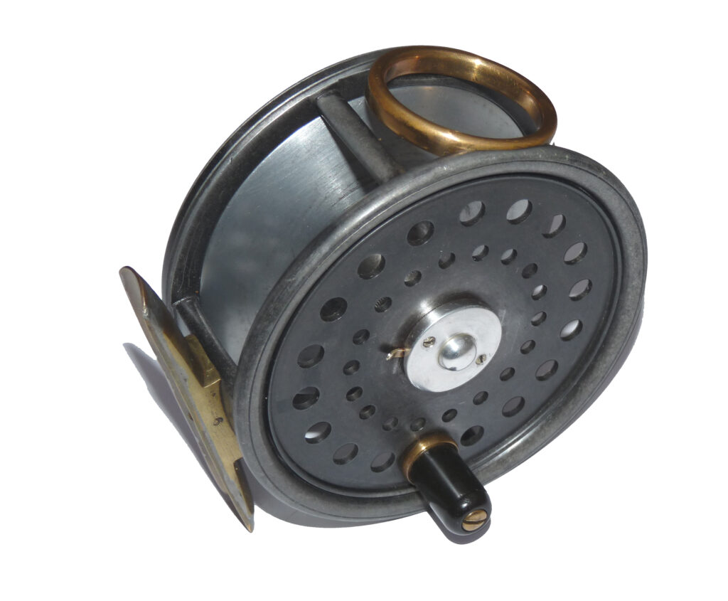 Walker Bampton of Alnwick vintage alloy 4.25" St George pattern salmon fly reel Copper O ring guide