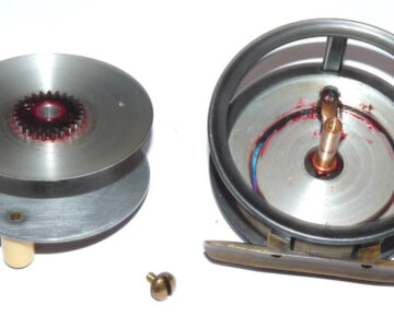 Alternative view of Walker Bampton of Alnwick 3.75" antique alloy salmon fly reel with original finish