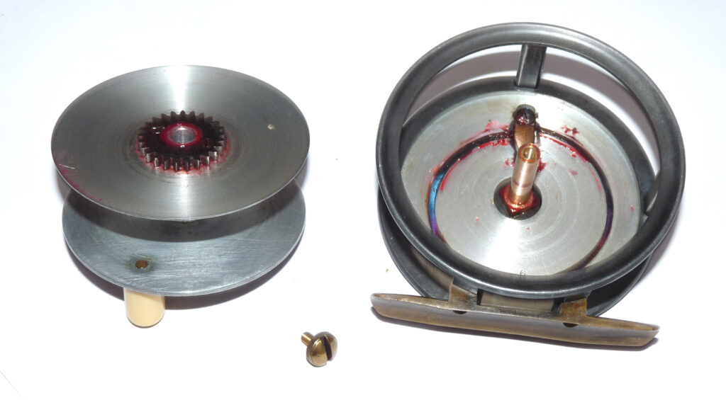 Alternative view of Walker Bampton of Alnwick 3.75" antique alloy salmon fly reel with original finish