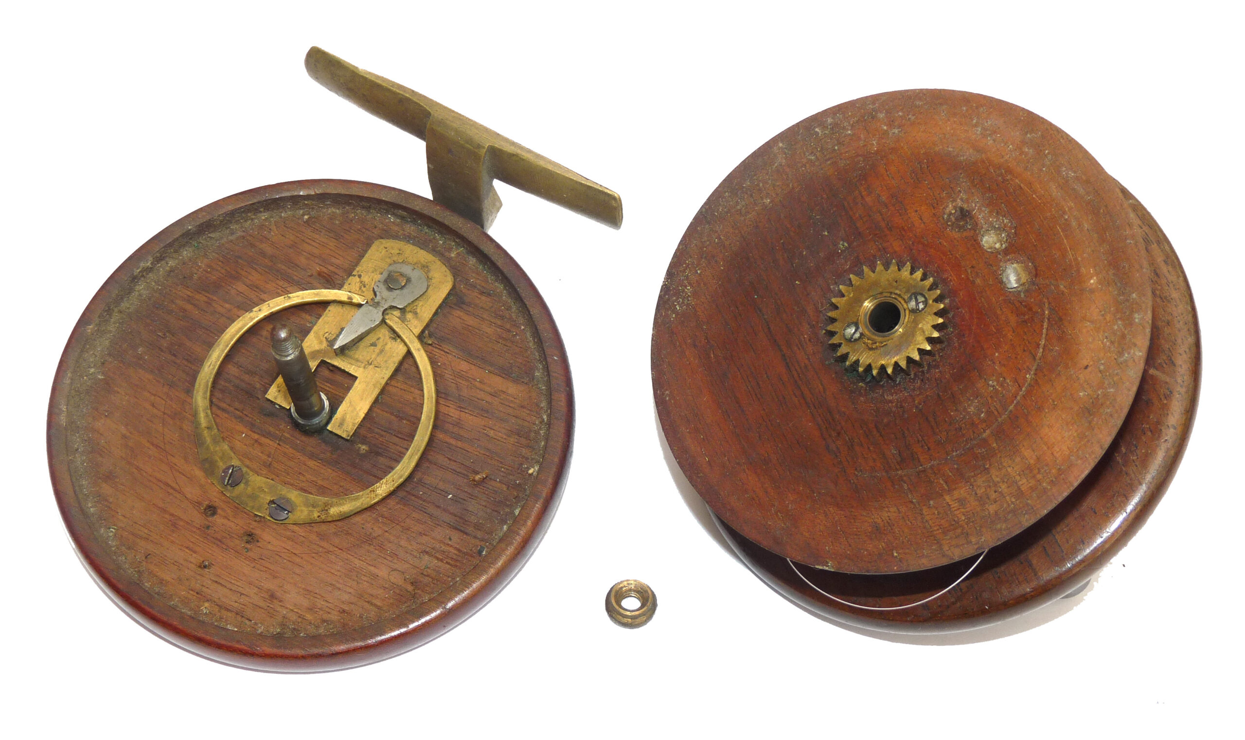 Nottingham 4" vintage mahogany/brass starback reel c1920s - Image 4