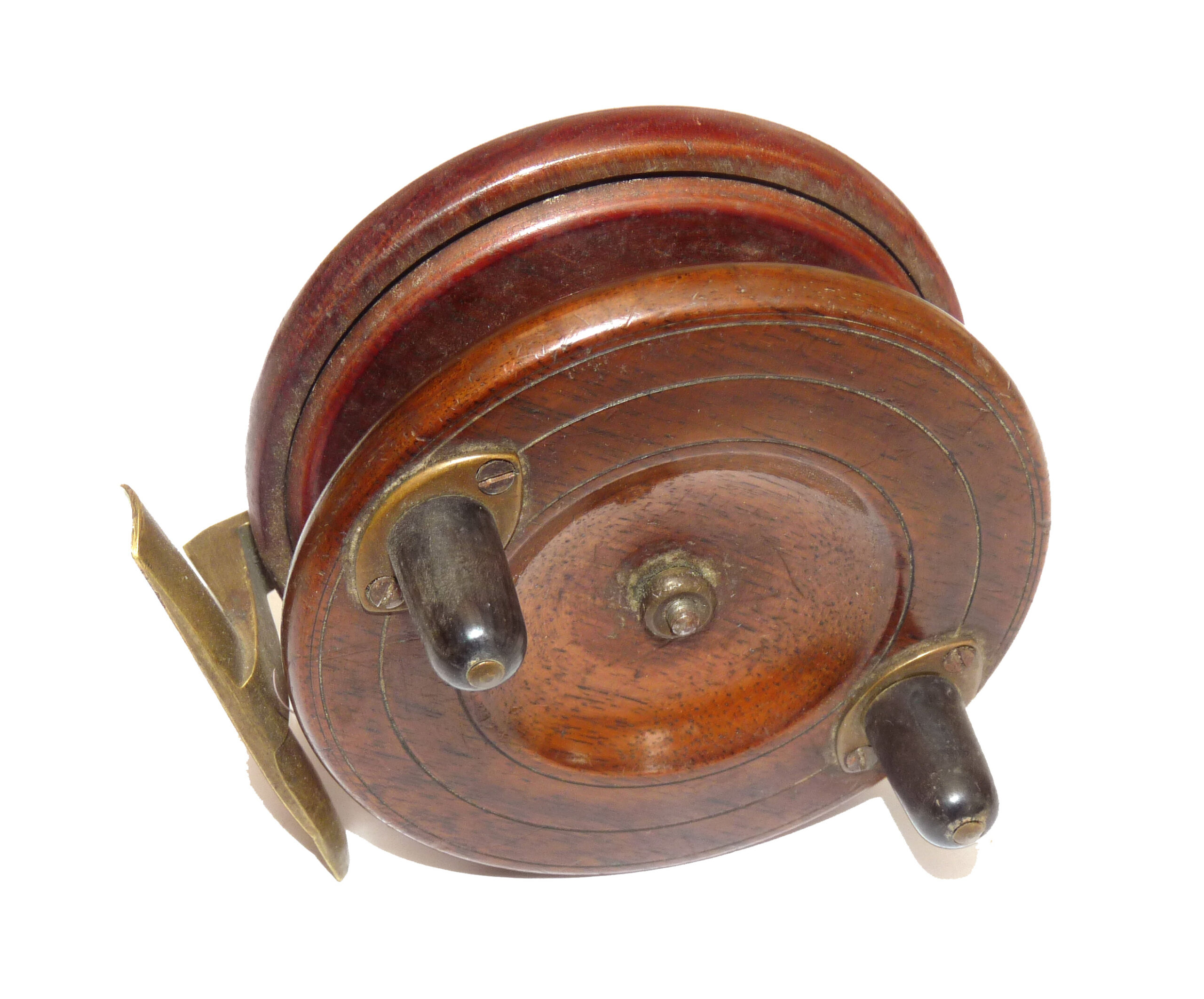 Nottingham 4" vintage mahogany/brass starback reel c1920s - Image 2