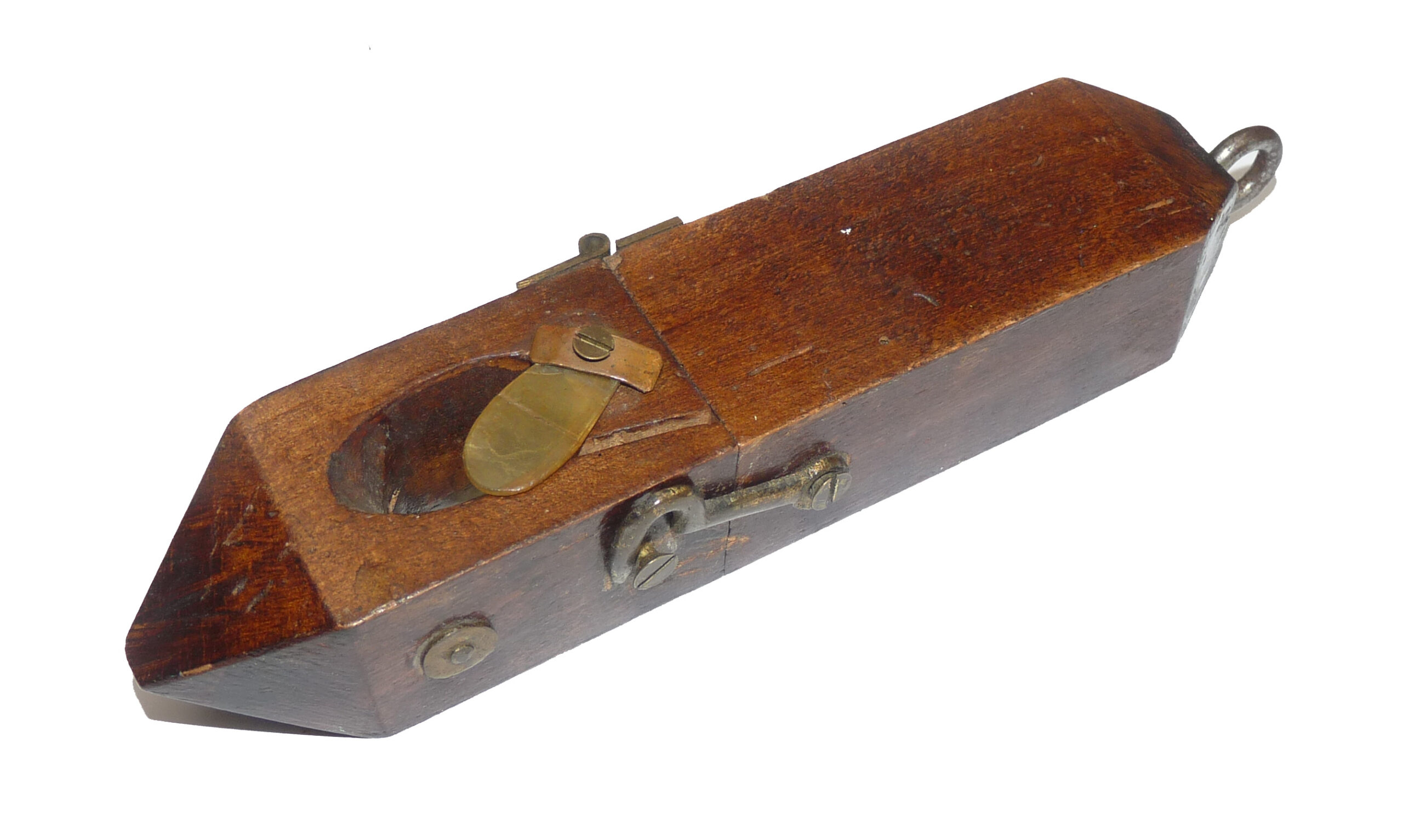 Rare antique hinged wooden tackle releaser for collector - Image 2