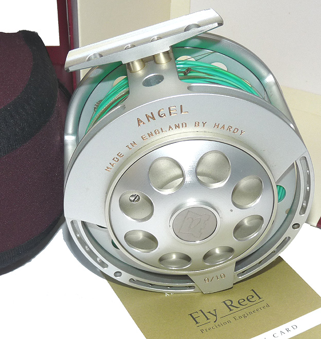 Hardy Angel 9/10 large arbor salmon fly reel +box, case + Hardy DT9i line - Image 3