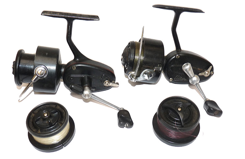 2 Mitchell 300 + 300c vintage spinning reels + 2 s/spools coarse