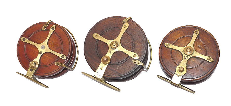 Allcock Nottingham English starback + two wooden reels, ratchet clicks 4.5” plus two x 4”. - Image 3