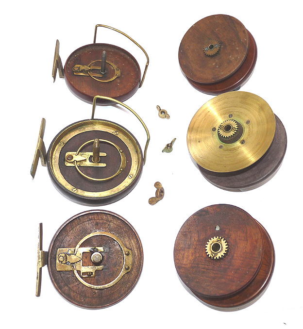 Allcock Nottingham English starback + two wooden reels, ratchet clicks 4.5” plus two x 4”. - Image 4