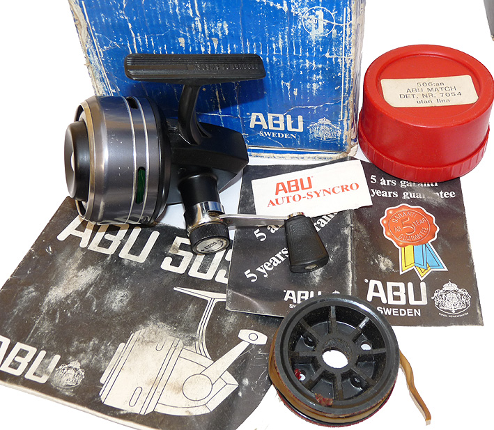 Abu Sweden 506M closed face match reel c 1970 + s/spool + box collect or fish - Image 3