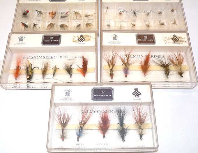 9 Hardy vintage pocket fly box sets Dry wet shrimp trout salmon for use or collector - Image 3