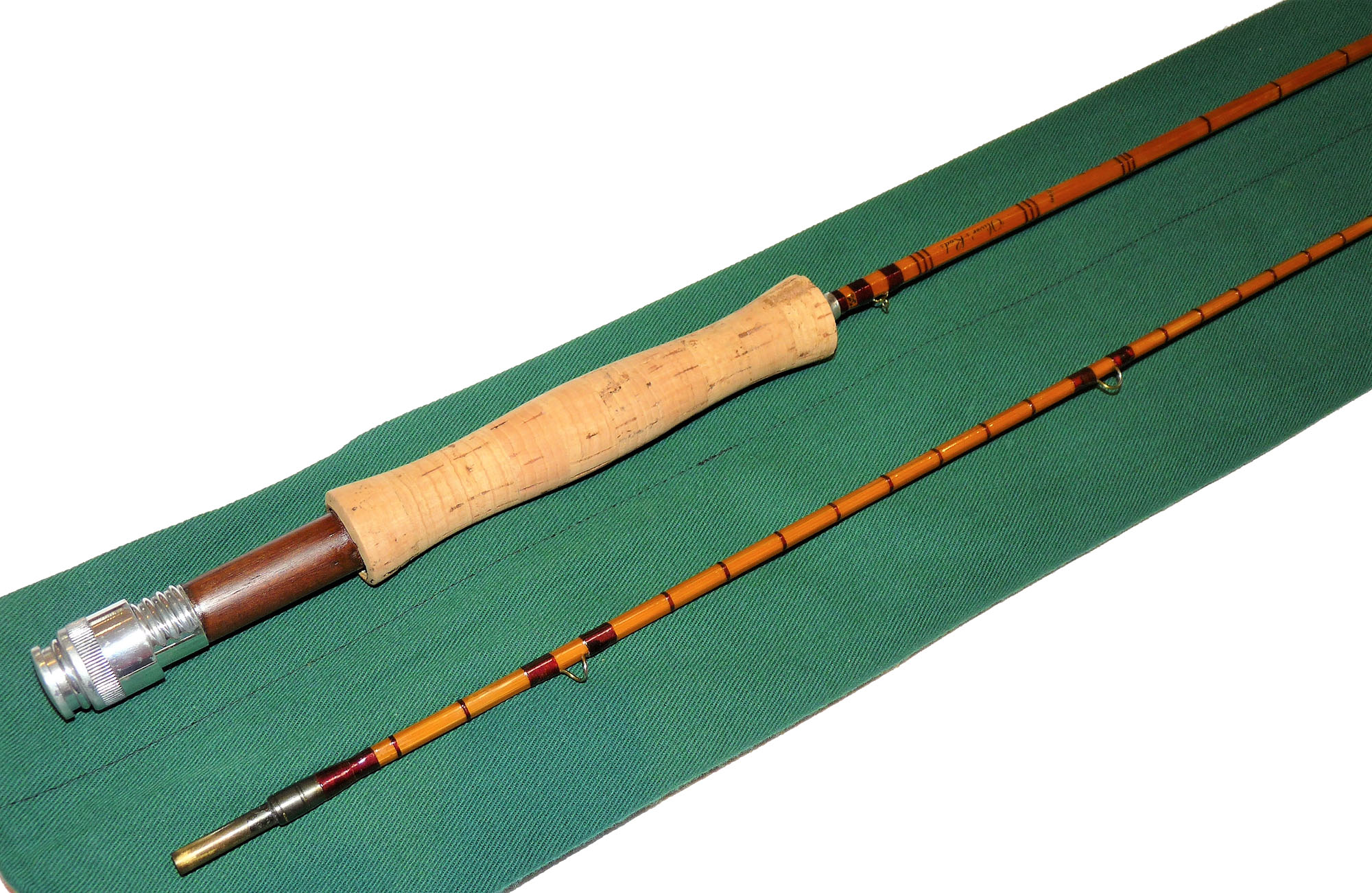 Oliver's 6' 4" two piece cane 'Light Trout Perfection' rod line #4 ex rare - Image 8