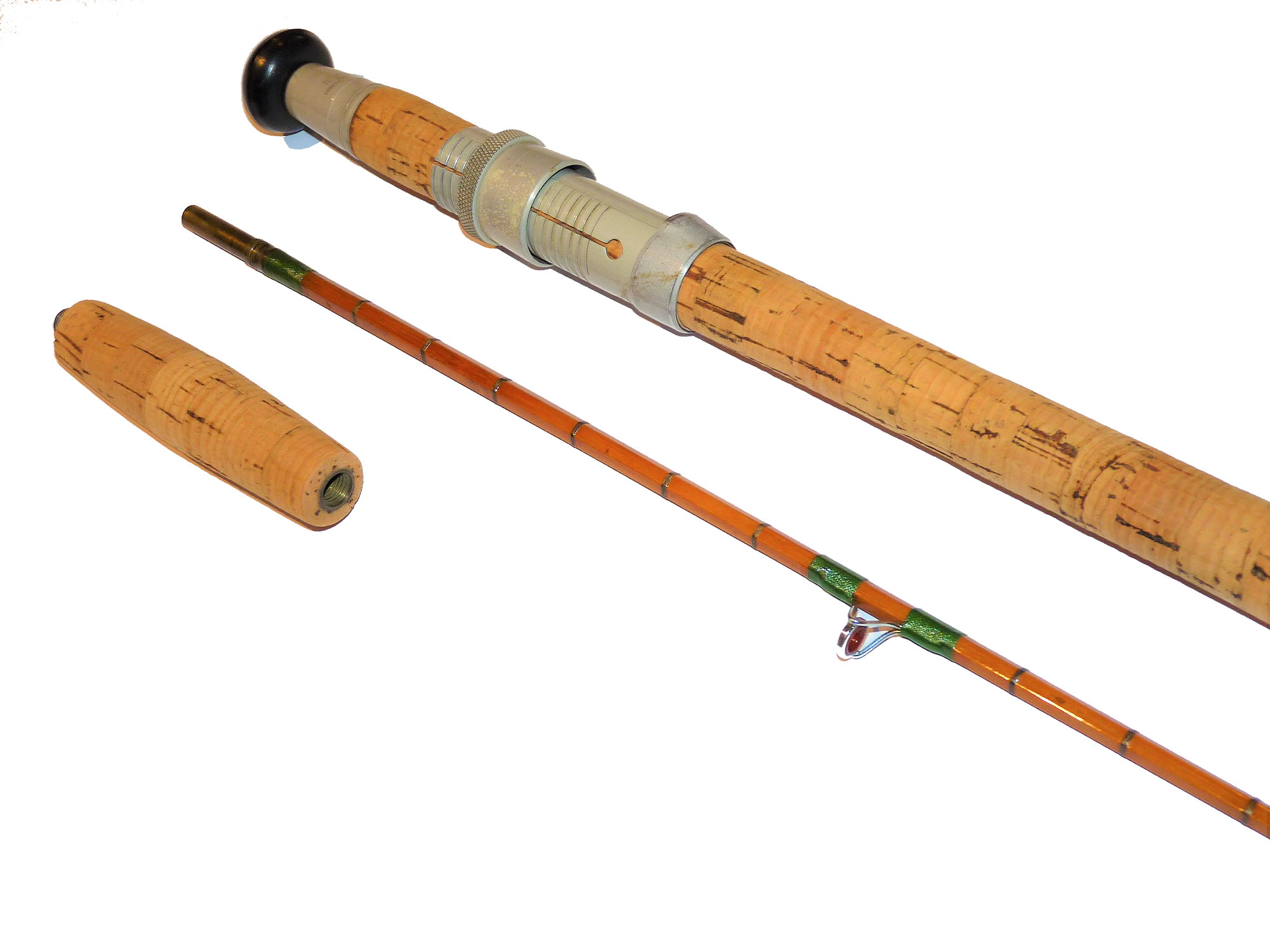 Martin James 8' two piece split cane spinning fly rod with bag - Image 6