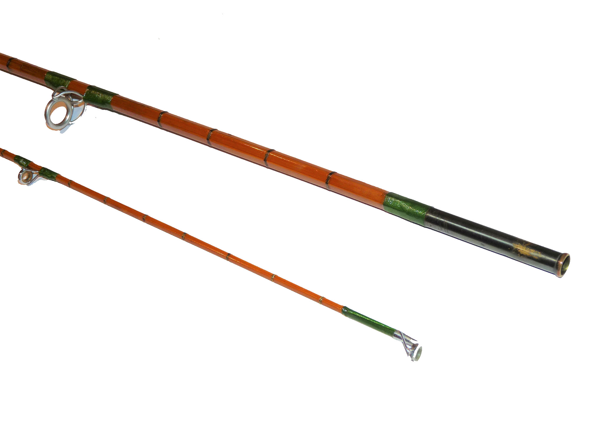 Martin James 8' two piece split cane spinning fly rod with bag - Image 5