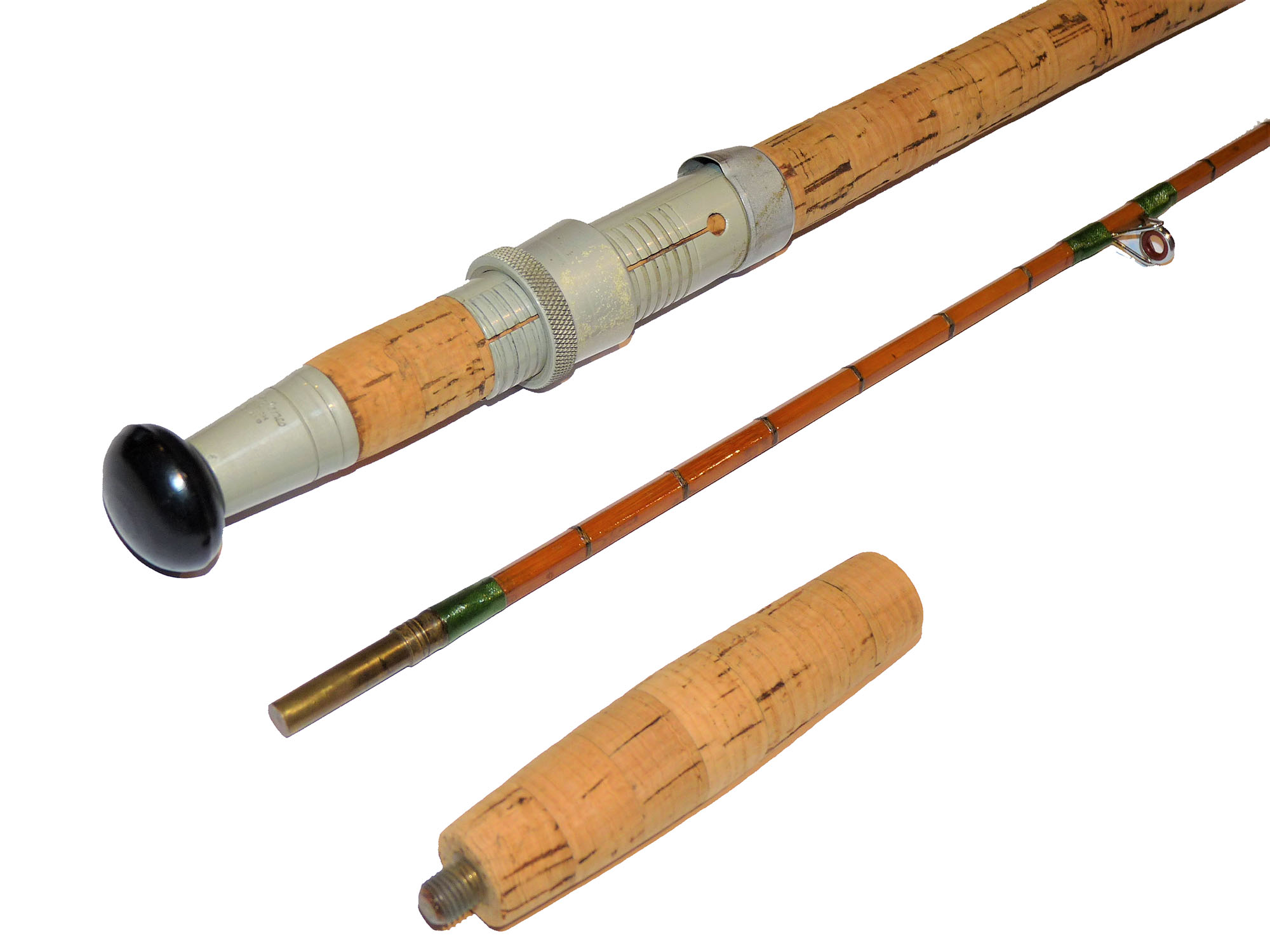 Martin James 8' two piece split cane spinning fly rod with bag