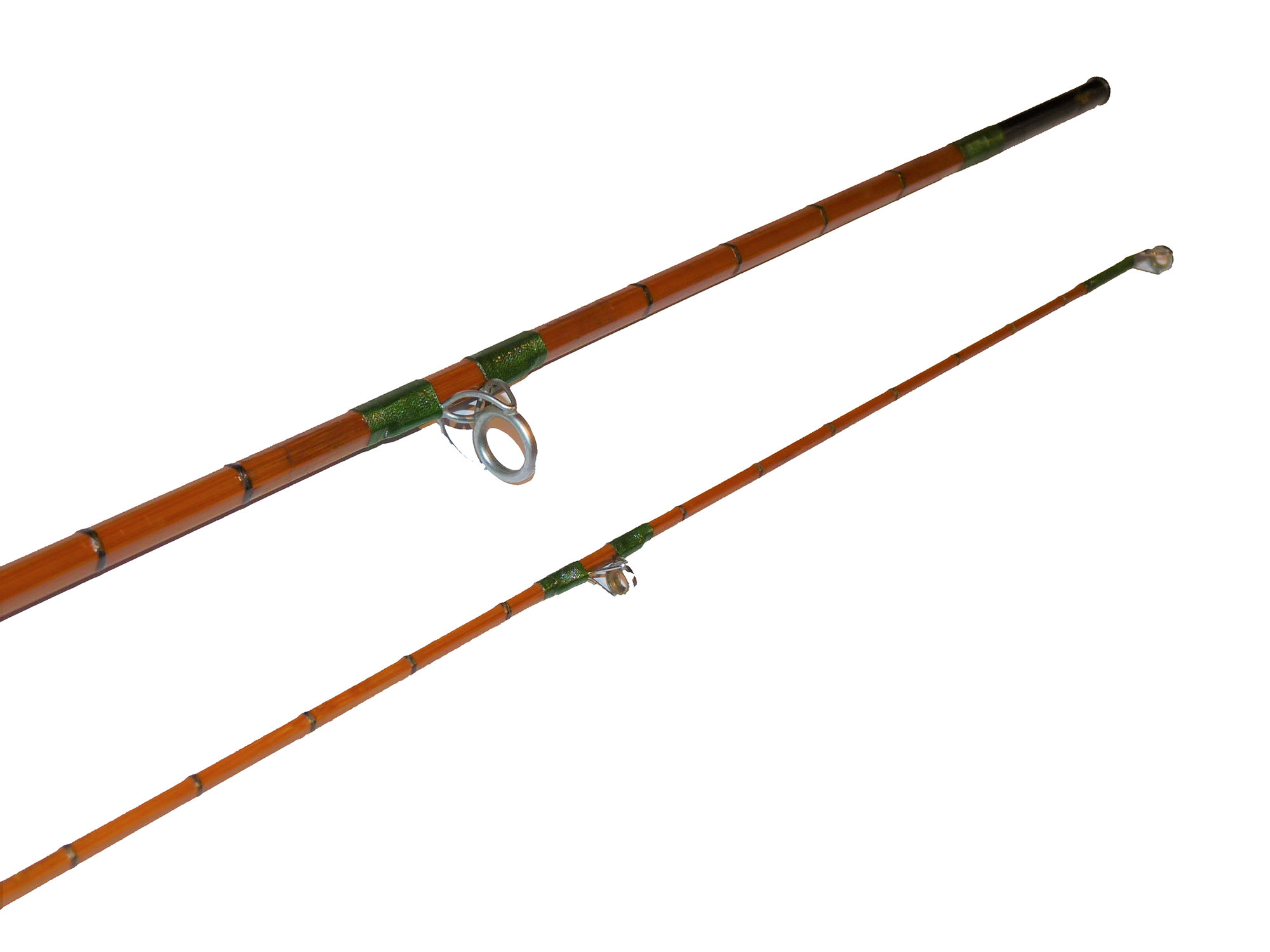 Martin James 8' two piece split cane spinning fly rod with bag - Image 4