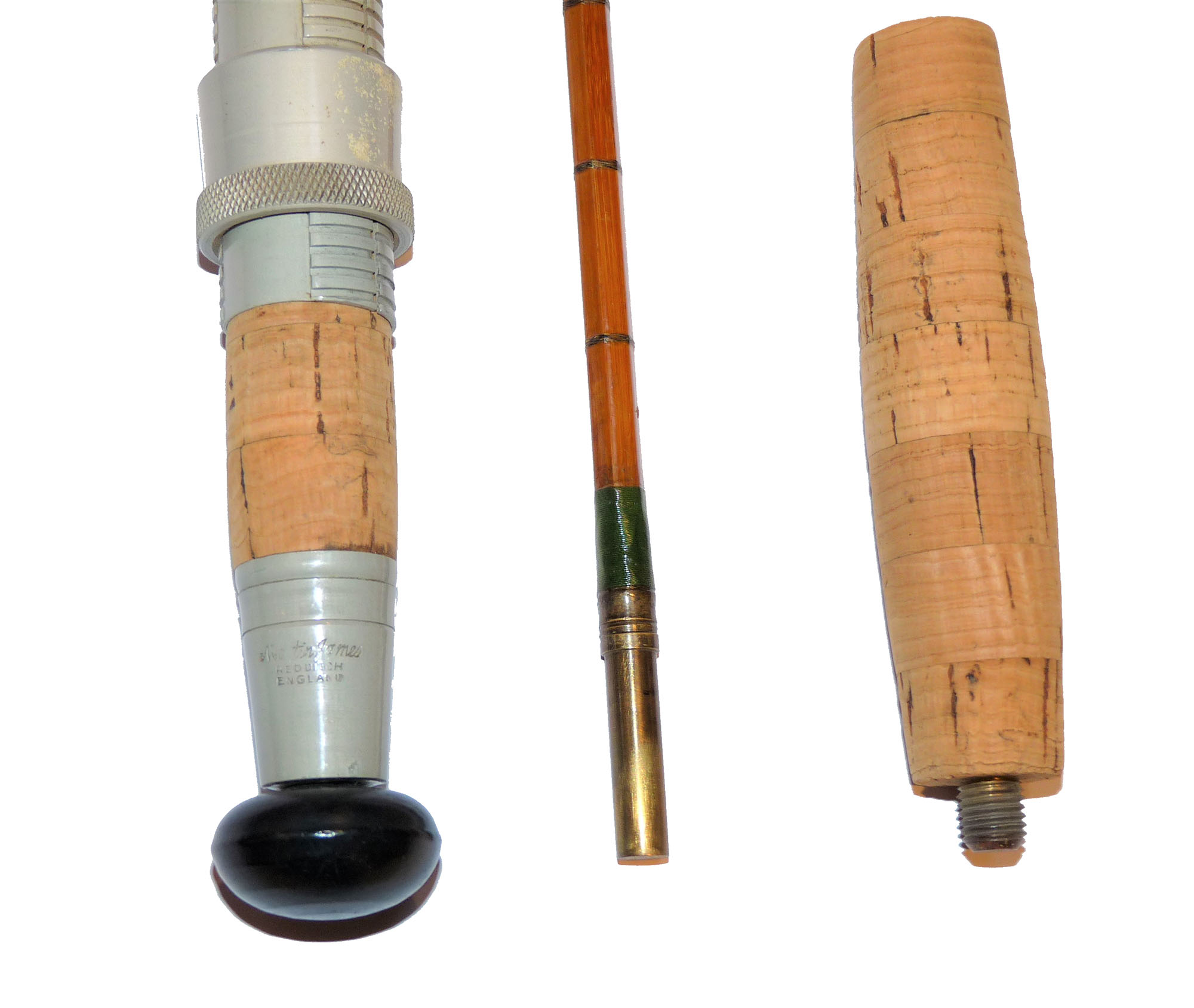 Martin James 8' two piece split cane spinning fly rod with bag - Image 3