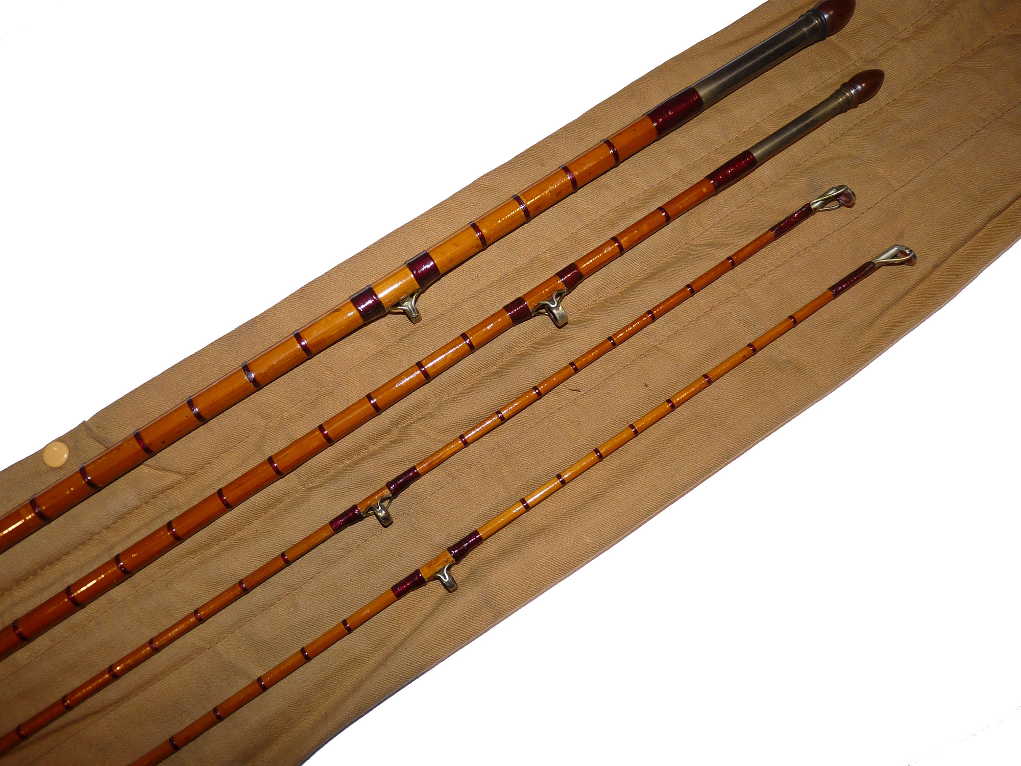 Westley Richards 9' three piece trout fly cane rod with spare tip and bag - Image 3