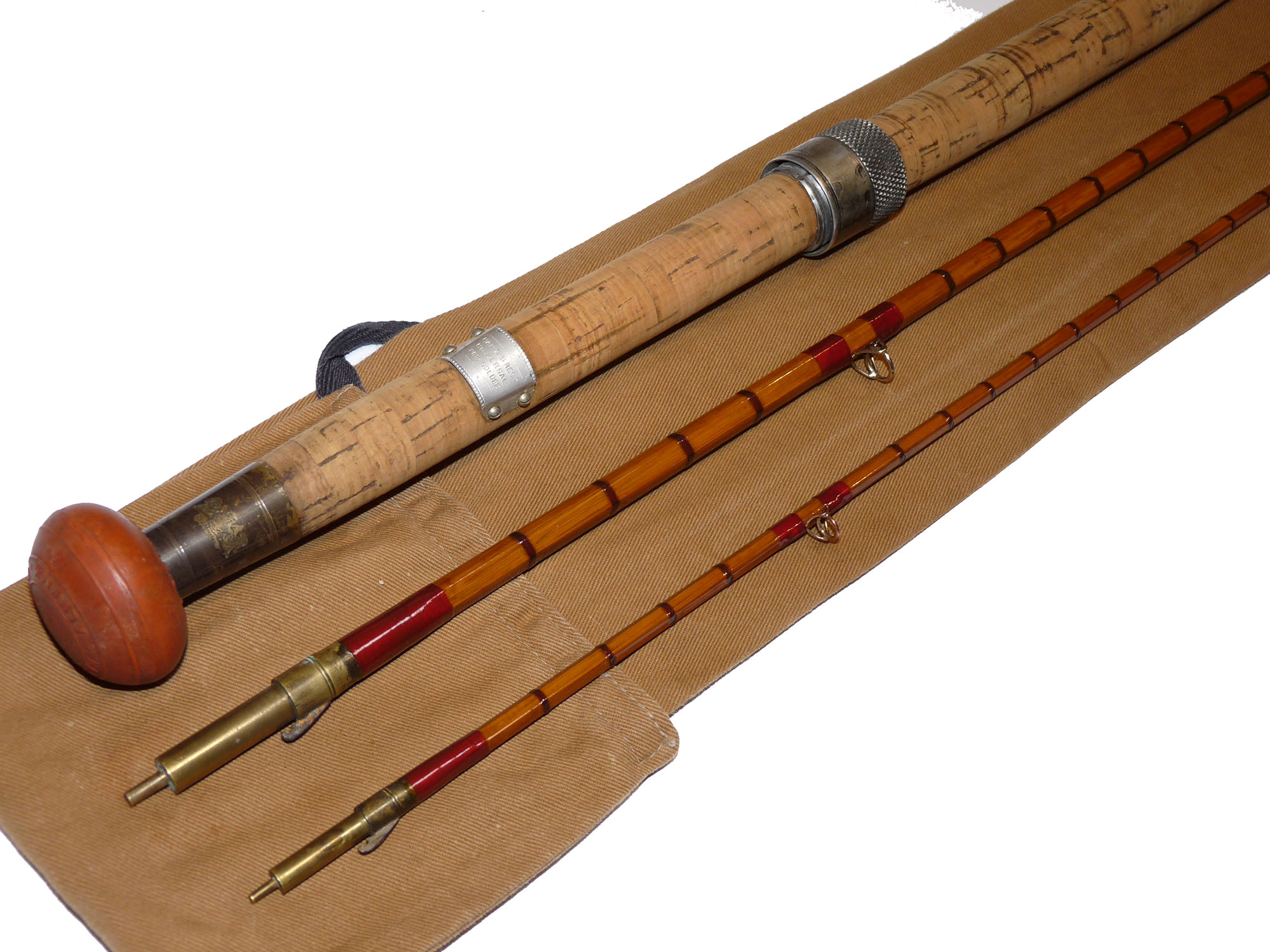 Hardy 12' split cane Gold Medal three piece salmon rod line #10/11 with bag - Image 4