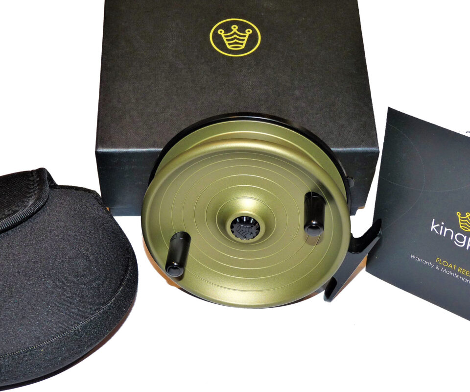 TT Classic Kinetic 425 Kingpin centrepin reel, limited edition olive green colour