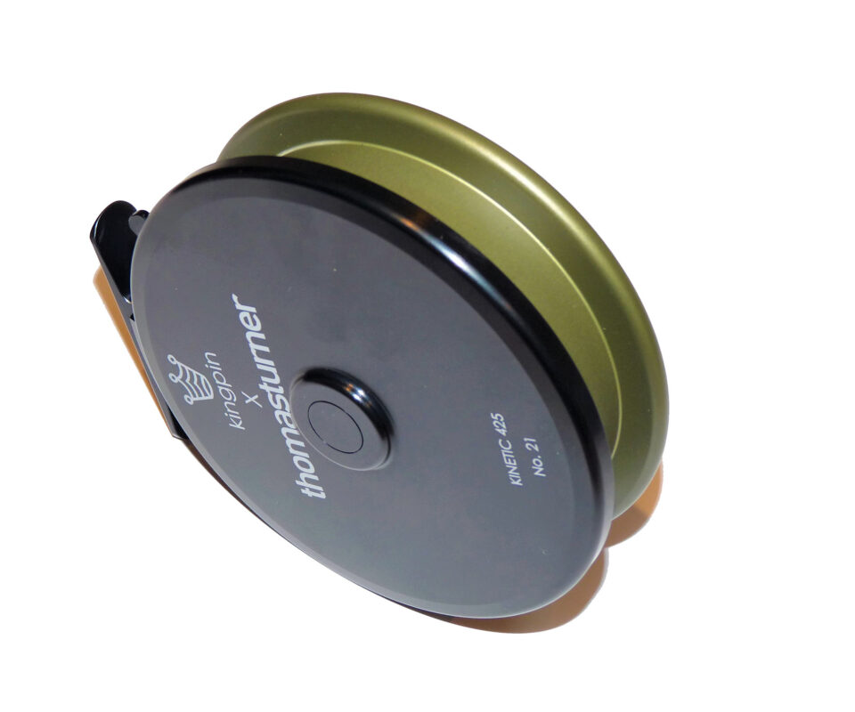 TT Classic Kinetic 425 Kingpin centrepin reel in limited edition olive green