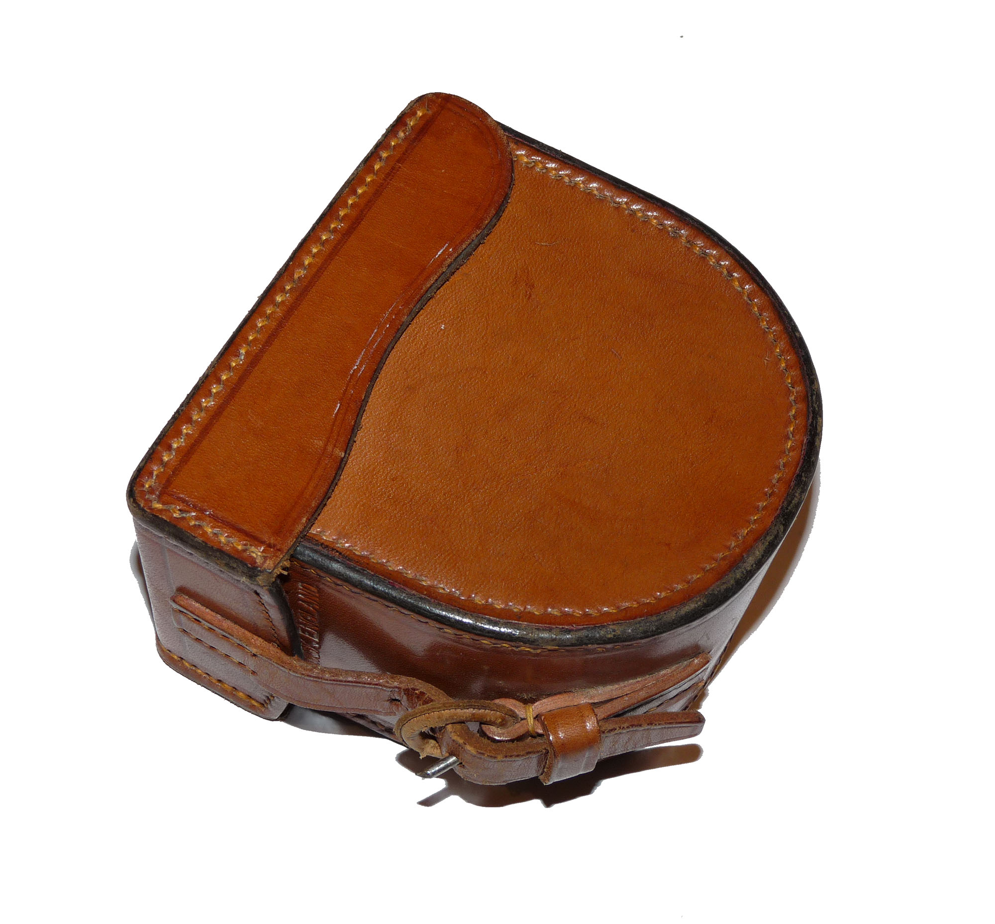 Hardy leather reel case for Perfects up to 3 3/8" diameter in fine original condition - Image 2
