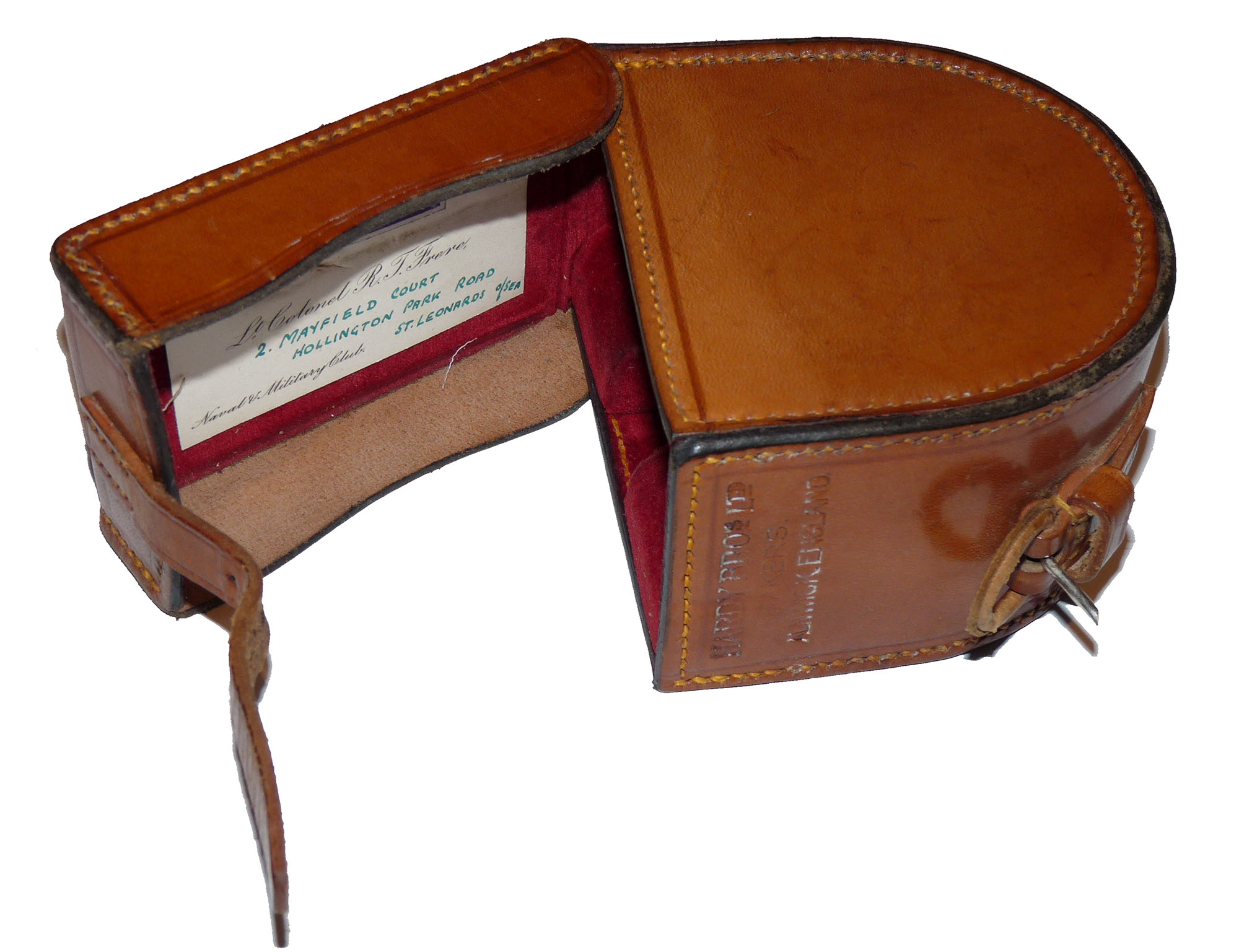 Hardy leather reel case for Perfects up to 3 3/8" diameter in fine original condition - Image 8