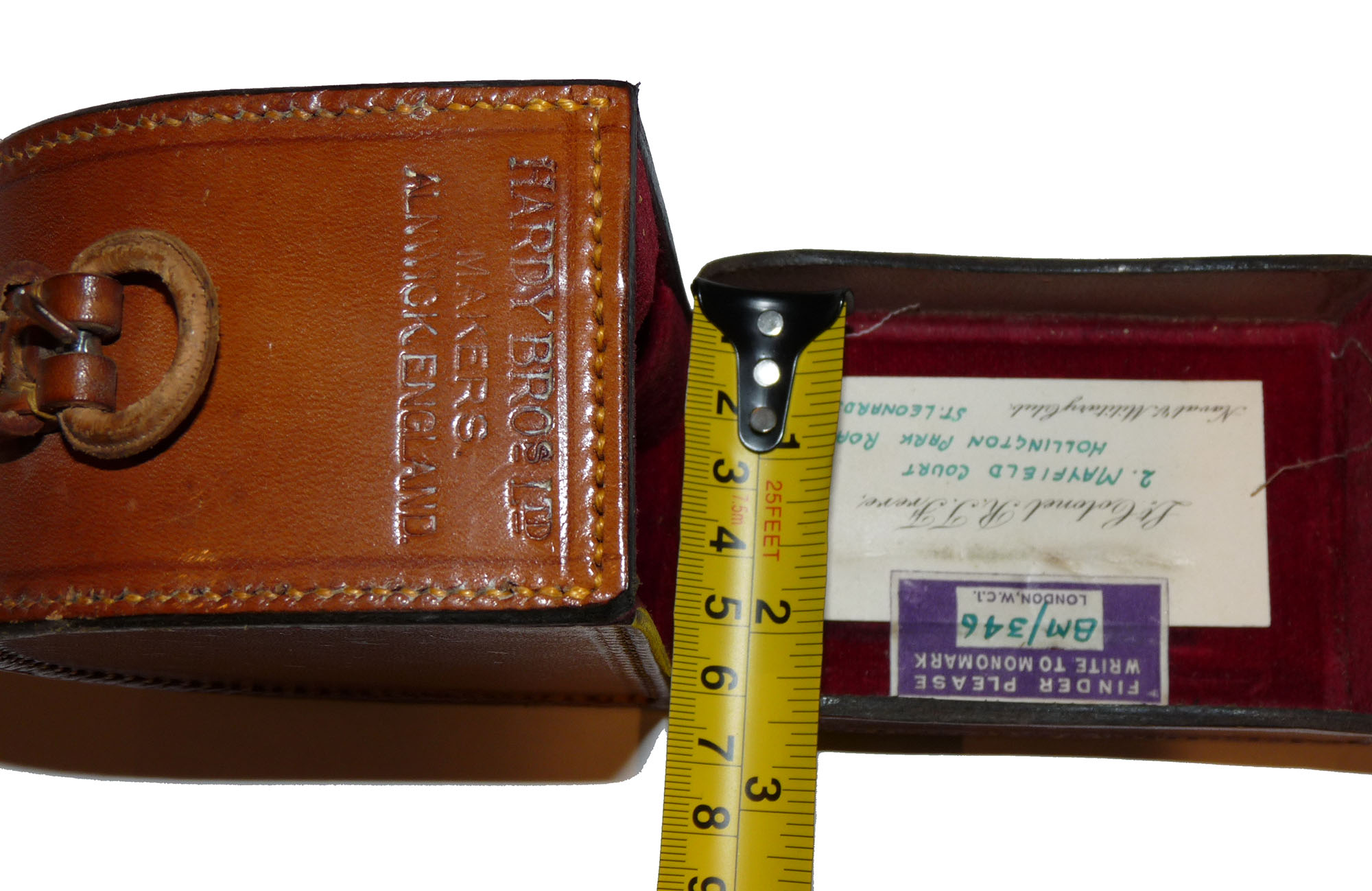 Hardy leather reel case for Perfects up to 3 3/8" diameter in fine original condition - Image 9