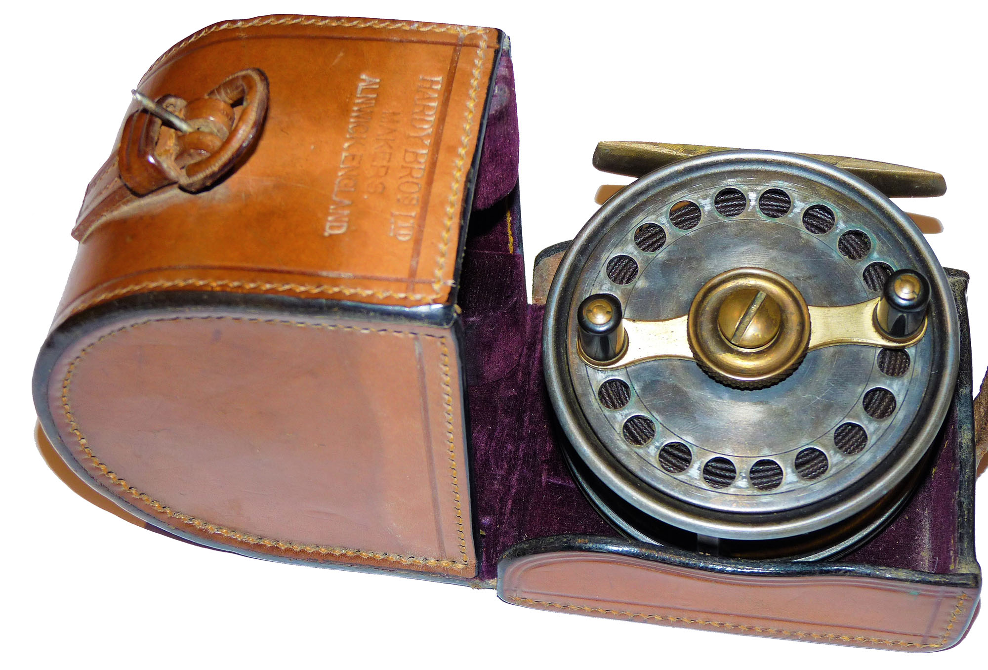 Hardy The Fortuna Fly Reel 3 1/2" 1924-1930 + Hardy leather case