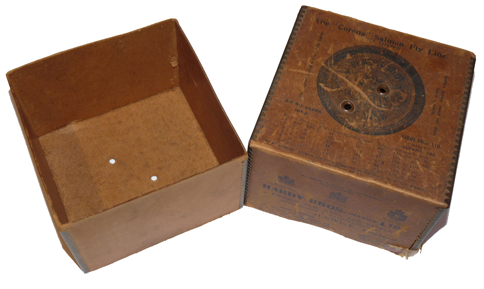 Hardy The Corona salmon fly line cardboard box 5 1/2" x 5 1/2" - Image 3