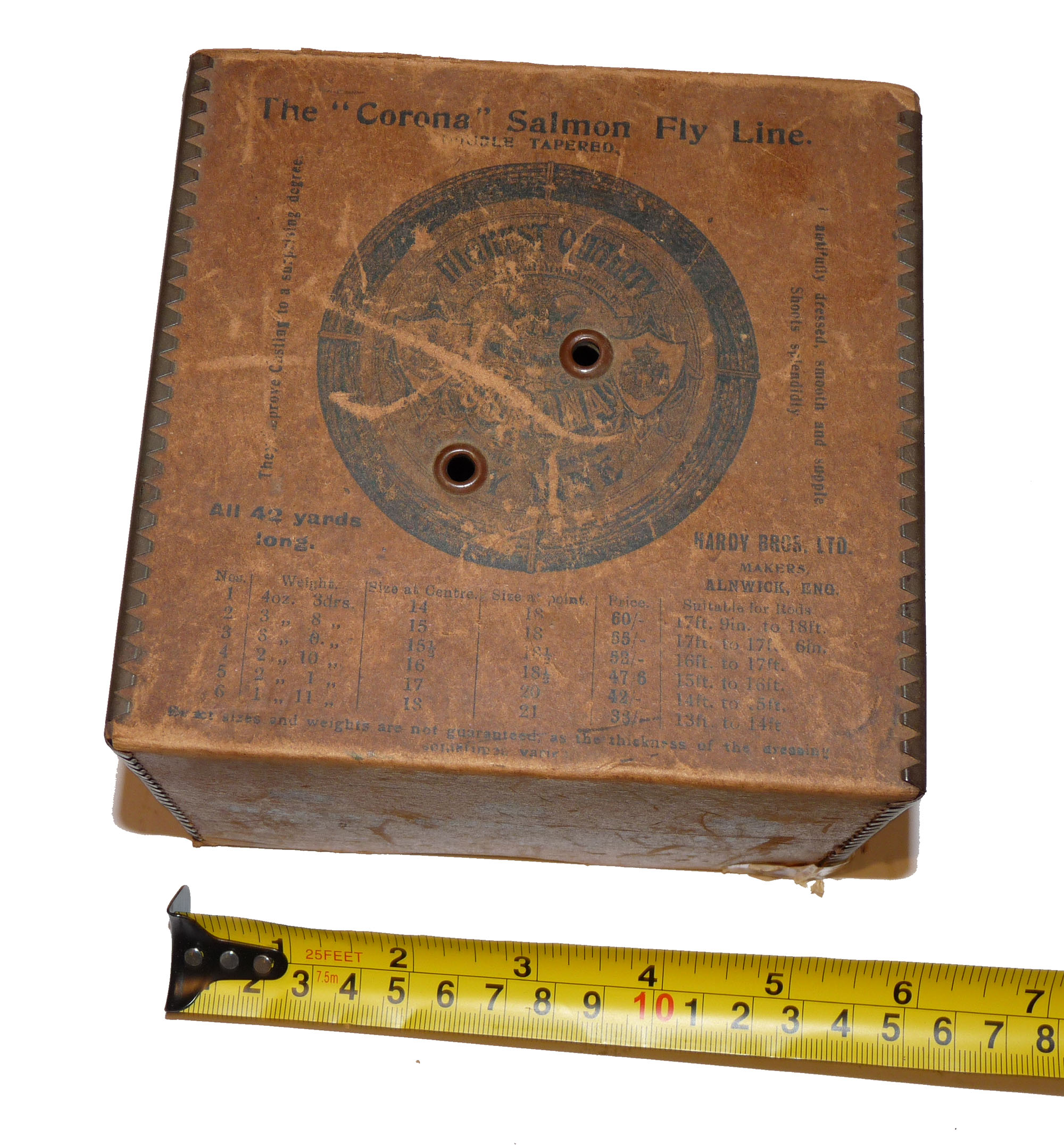 Hardy The Corona salmon fly line cardboard box 5 1/2" x 5 1/2" - Image 4