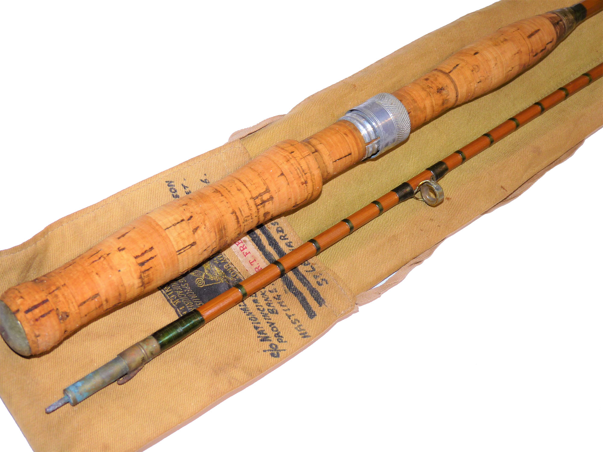 Hardy Victor two piece 8'8" cane spinning rod with bag - Image 2