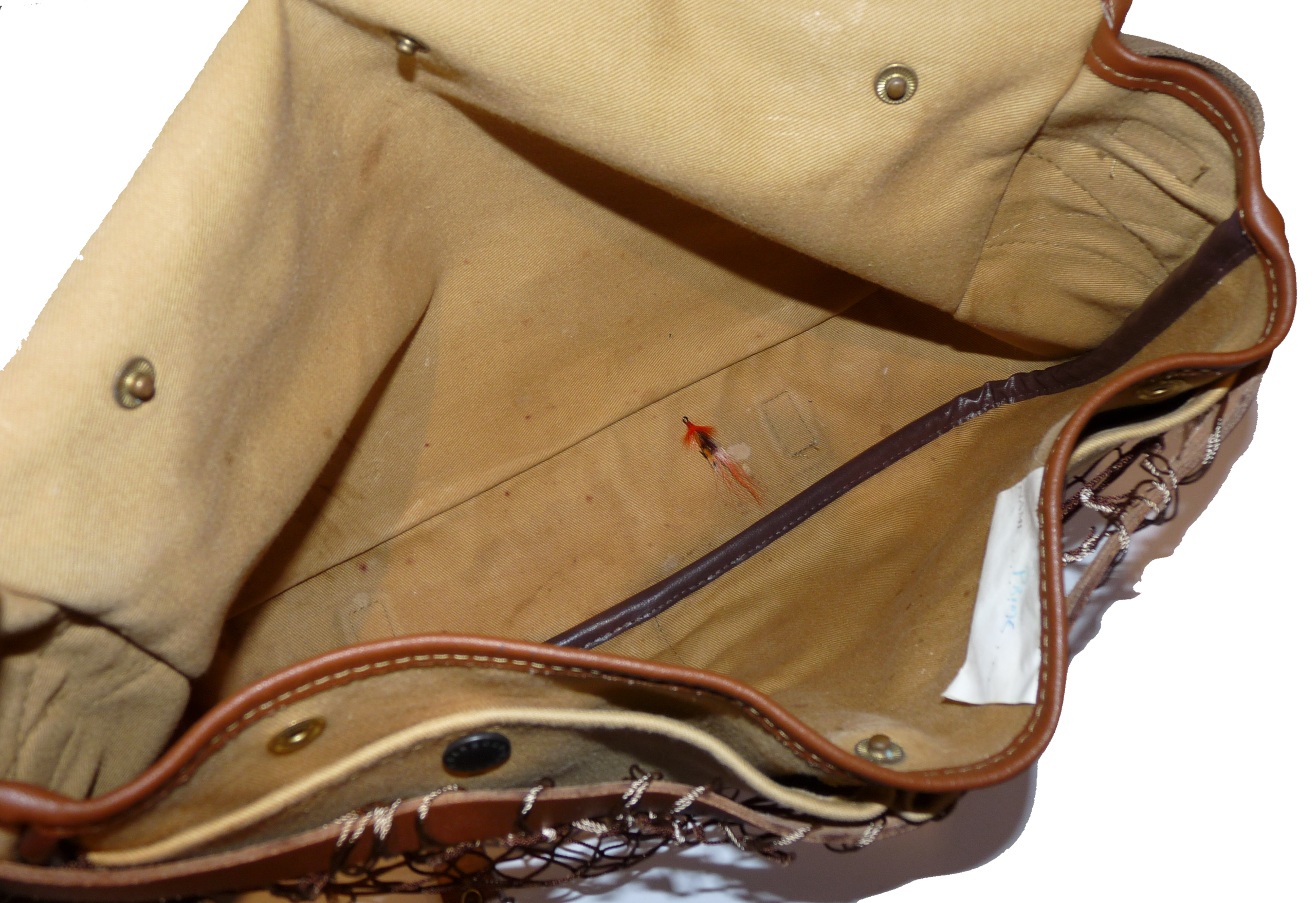 Barbour leather and canvas trout fishing bag - Image 3