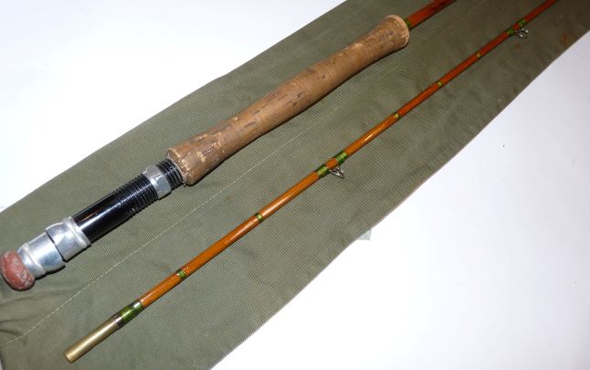 Norman Woodward Leicester 10' two piece split cane trout fly rod line #6 - Image 2