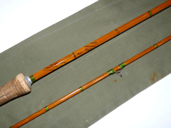 Norman Woodward Leicester 10' two piece split cane trout fly rod line #6 - Image 3