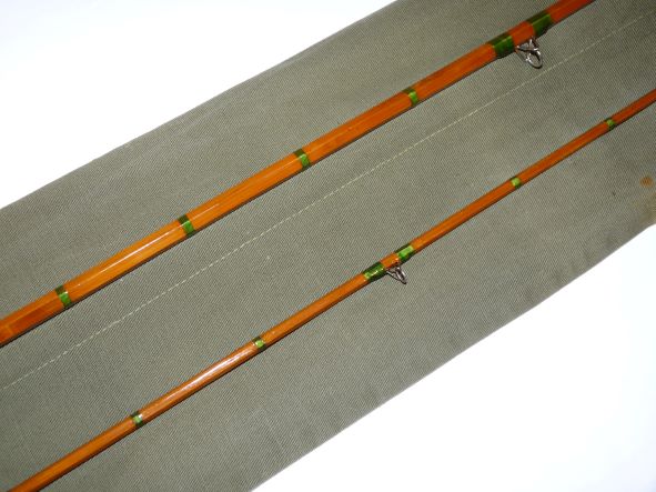 Norman Woodward Leicester 10' two piece split cane trout fly rod line #6 - Image 4