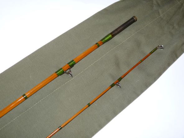 Norman Woodward Leicester 10' two piece split cane trout fly rod line #6 - Image 5