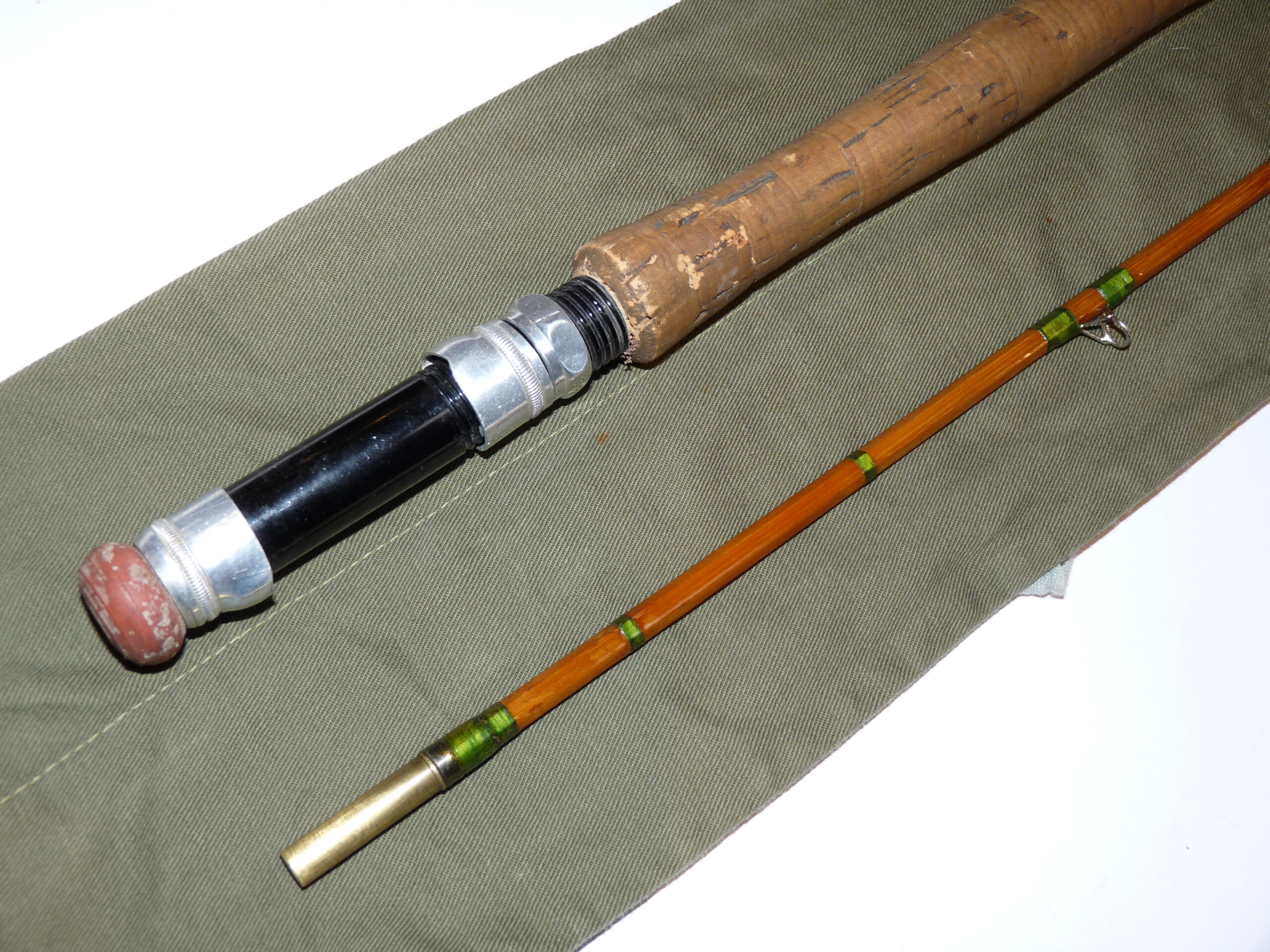 Norman Woodward Leicester 10' two piece split cane trout fly rod line #6 - Image 7