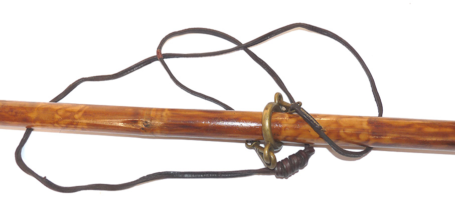 Allcock, Redditch antique landing net, wood frame, ext. bamboo handle, c1900 Victorian collector - Image 5