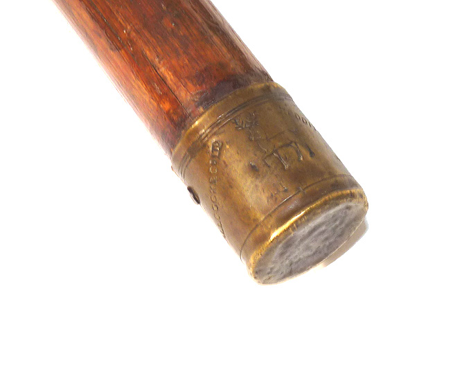 Allcock, Redditch antique landing net, wood frame, ext. bamboo handle, c1900 Victorian collector - Image 6