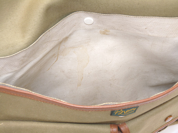 Brady England large salmon game fishing canvass leather traditional bag + liner - Image 4
