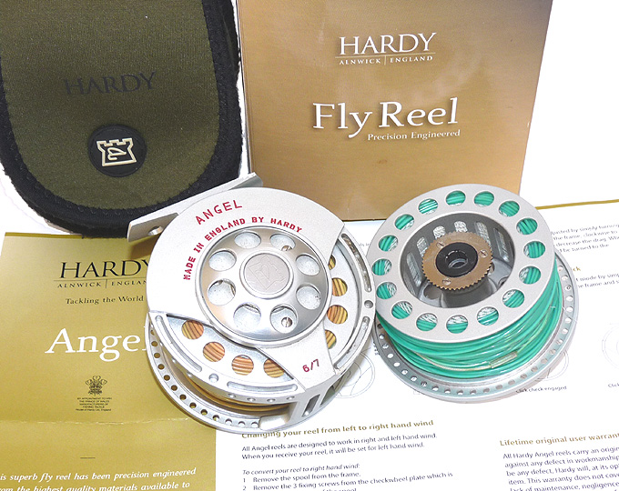 Hardy Angel 6/7 trout fly reel and spare spool + 2 Hardy lines + Hardy case + box - Image 4