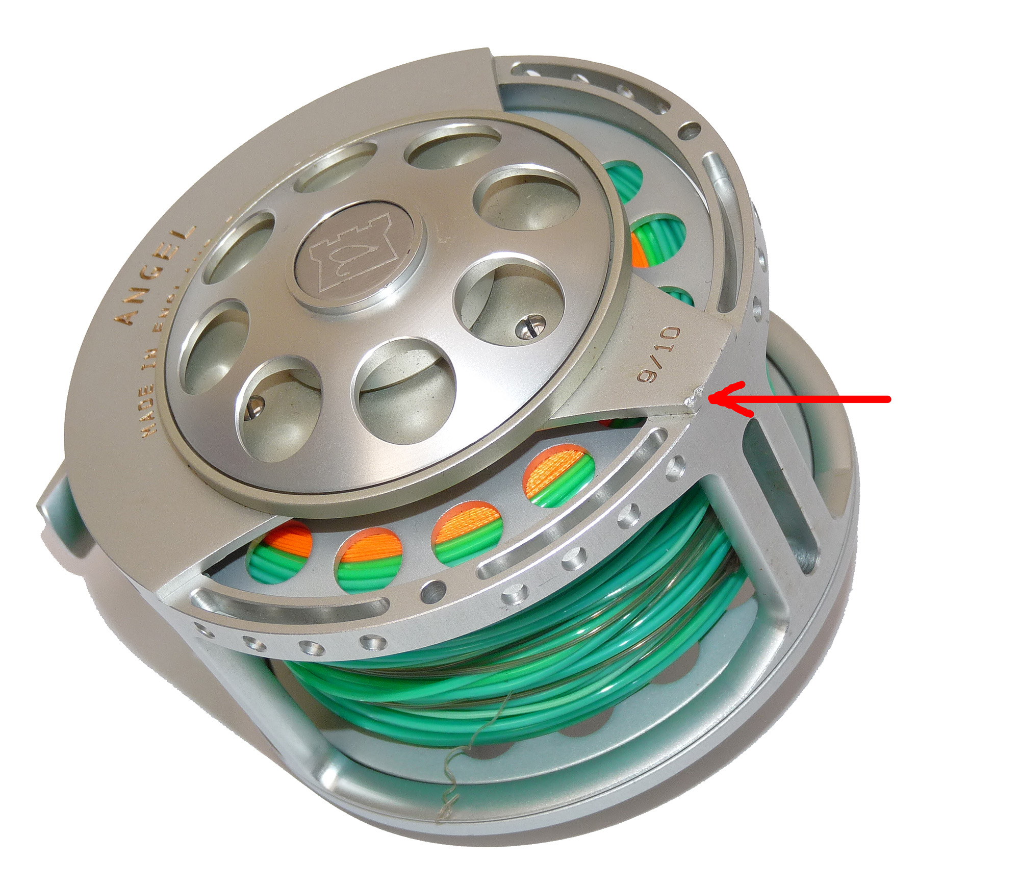 Hardy Angel 9/10 large arbor salmon fly reel +box, case + Hardy DT9i line - Image 7