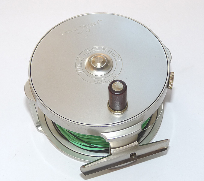 Hardy Salmon Bougle Mk1V alloy wide drum fly reel + spare spool & cases + lines - Image 5