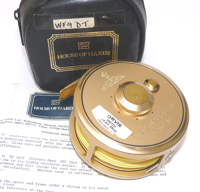 Hardy Gold Sovereign 8/9 Ltd ed 333 fly reel Orvis Switch WF9 line