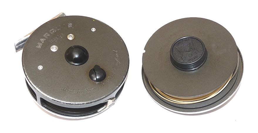 Hardy Marquis 8/9 classic alloy fly fishing reel + spare spool + line + 2 Hardy cases - Image 4