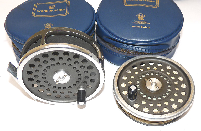 Hardy Marquis 8/9 classic alloy fly fishing reel + spare spool + line + 2 Hardy cases