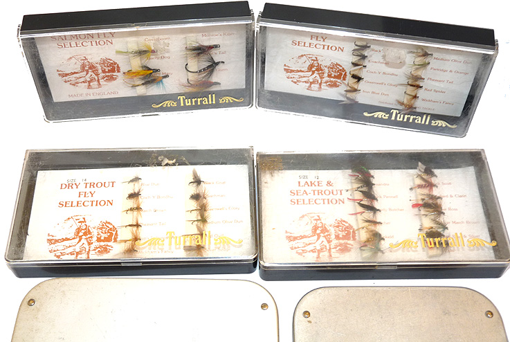 Turrall 4 boxed fly sets + 4 Wheatley alloy pocket fly boxes salmon trout fly anglers - Image 3