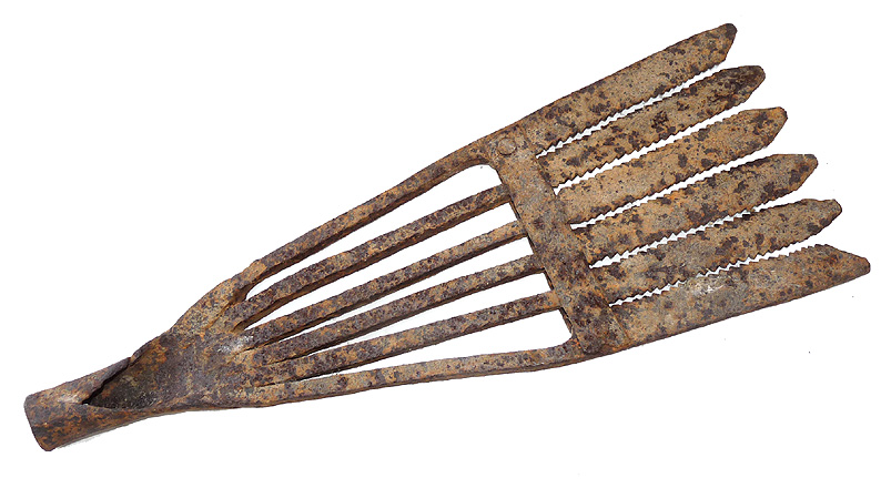 Antique English wrought iron eel Gleave c 1900 , rare 20" long for display