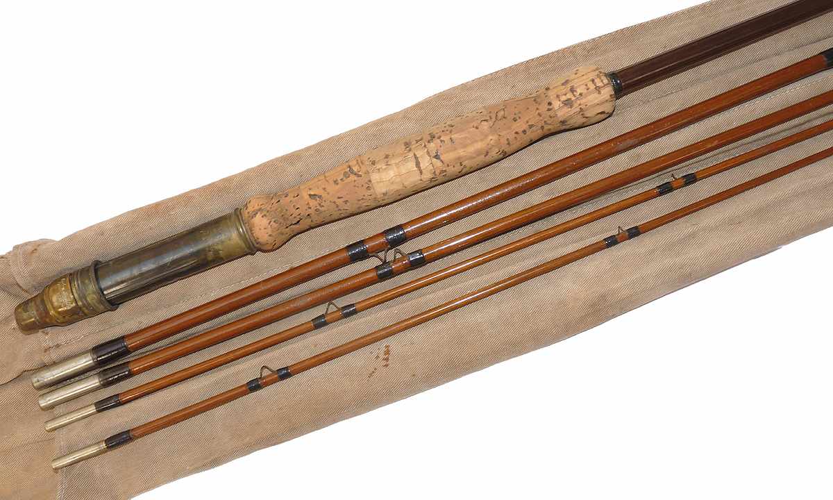 Ogden Smith London 8'6" 4 pce greenheart antique travel bicycle fly rod - Image 3