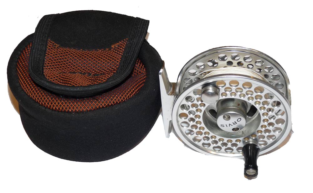 Orvis Battenkill Access Mid arbor II 3" trout fly reel in pouch
