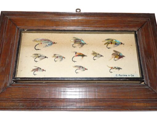 C Farlow Strand London salmon flies in wooden presentation